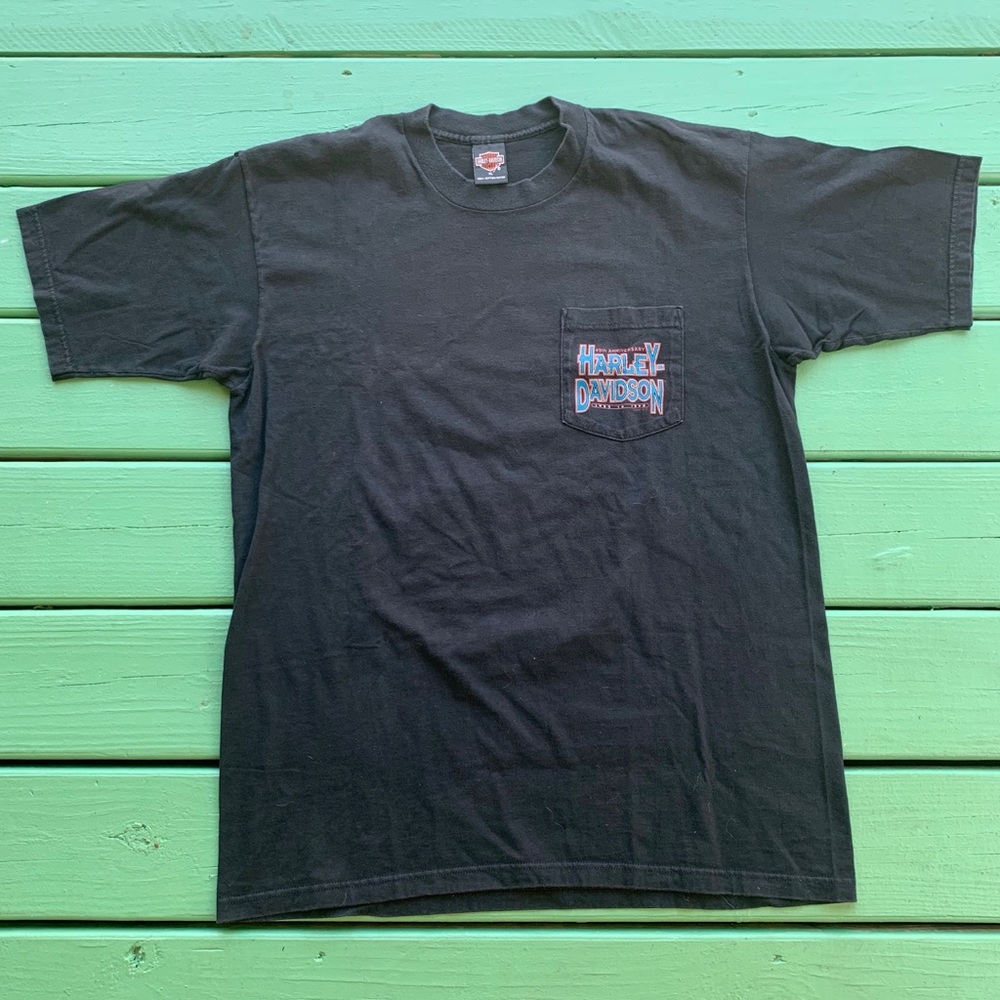 Harley Davidson Vintage Black Tee Shirt Size XL
